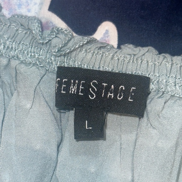 Chic Light Blue Ruffled Jumpsuit - Picture 2 of 4